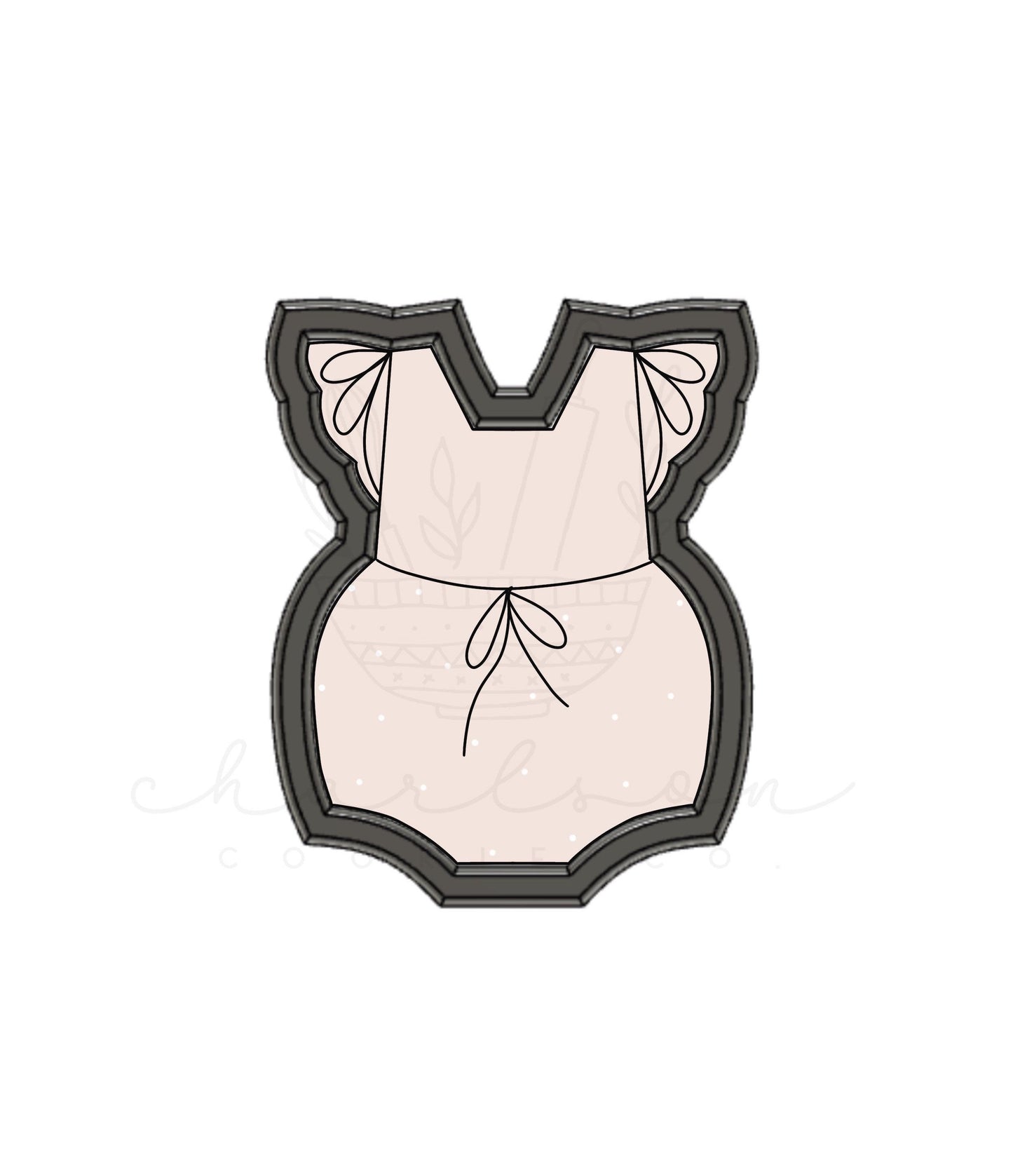 Baby ruffle no. 1 cookie cutter