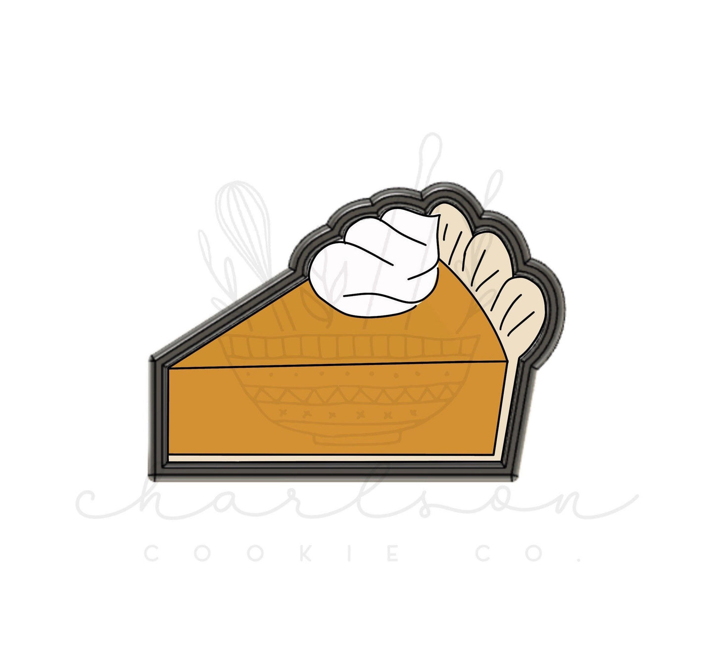 Pie slice with cream cookie cutter