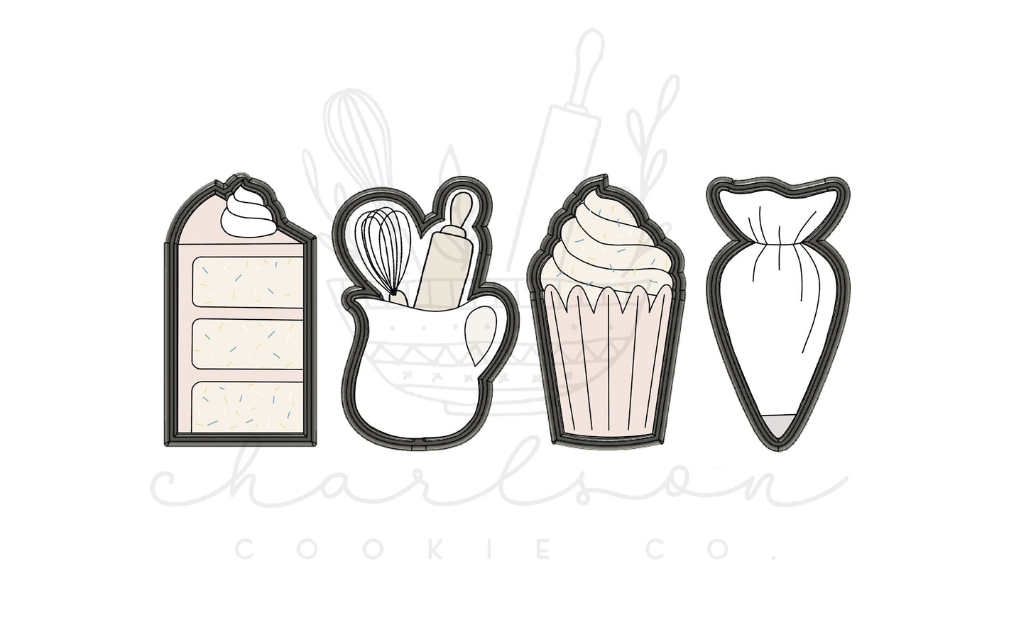 Baker's set 4" cookie cutters set (4pc)