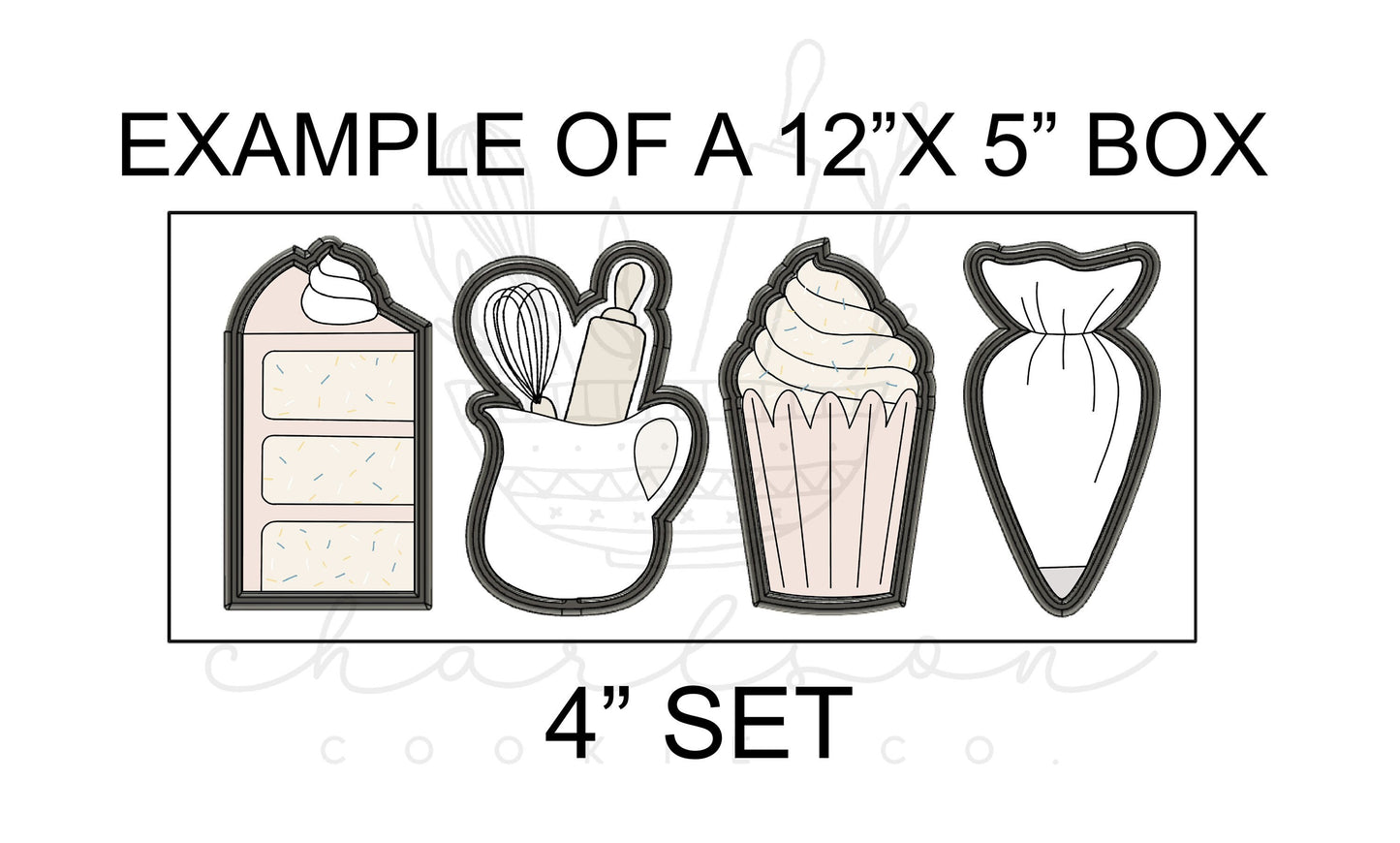 Baker's set 4" cookie cutters set (4pc)