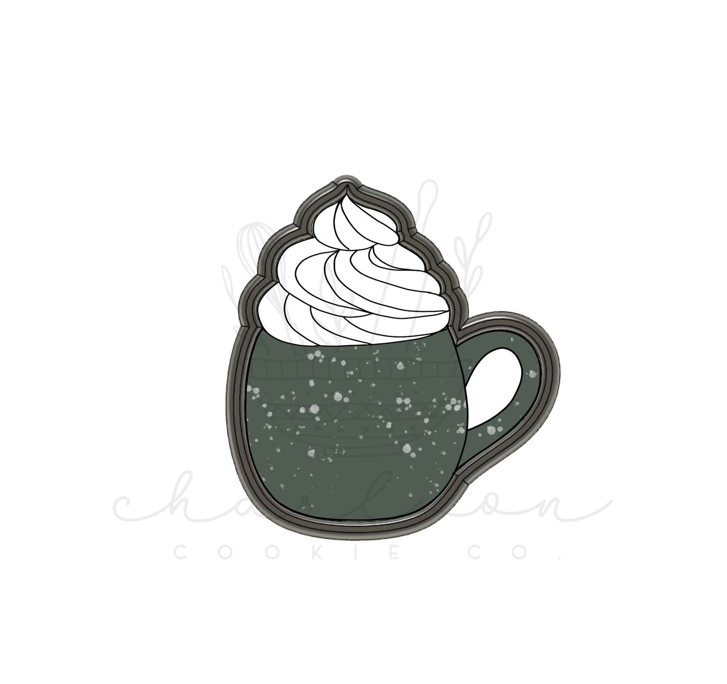Mug with cream cookie cutter