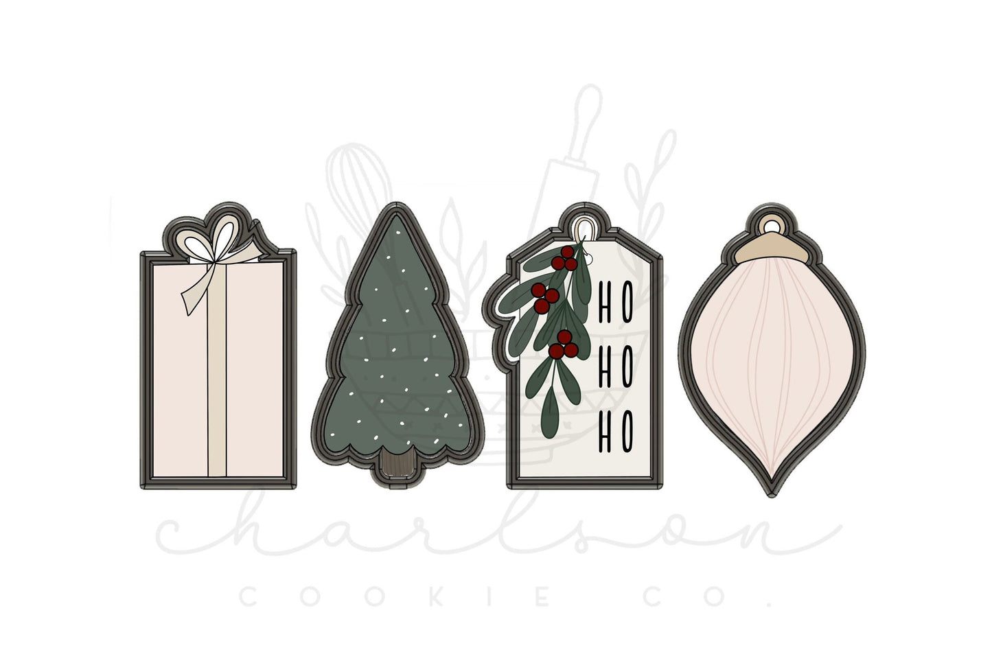 Tall holiday 4" cookie cutters 4pc set
