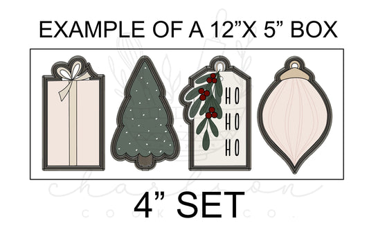 Tall holiday 4" cookie cutters 4pc set