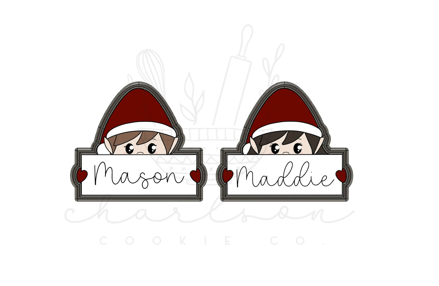 Elf banner cookie cutter