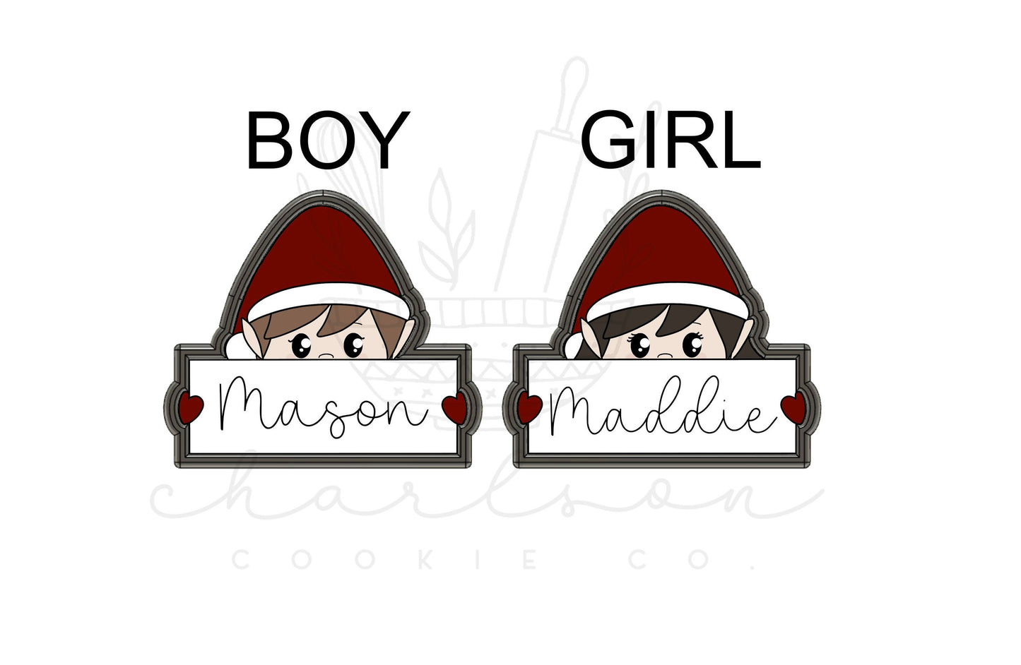 Elf banner cookie cutter