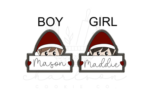 Elf banner cookie cutter