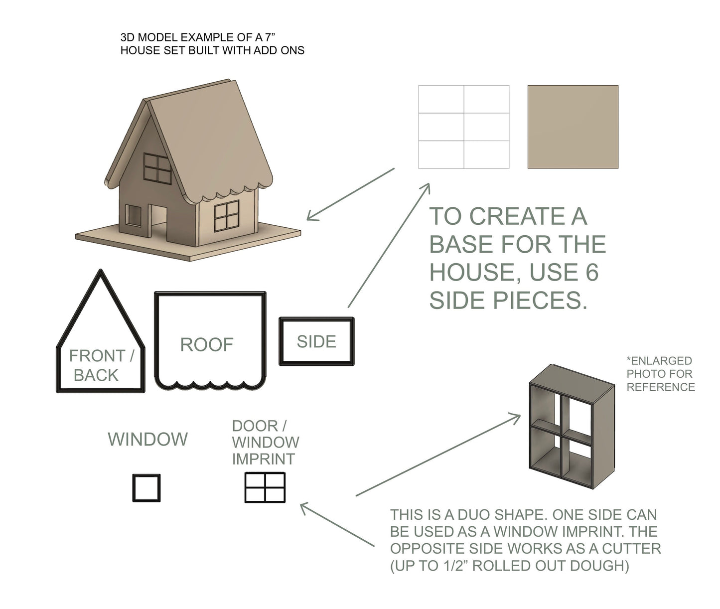 Gingerbread house (build your own) cookie cutter set