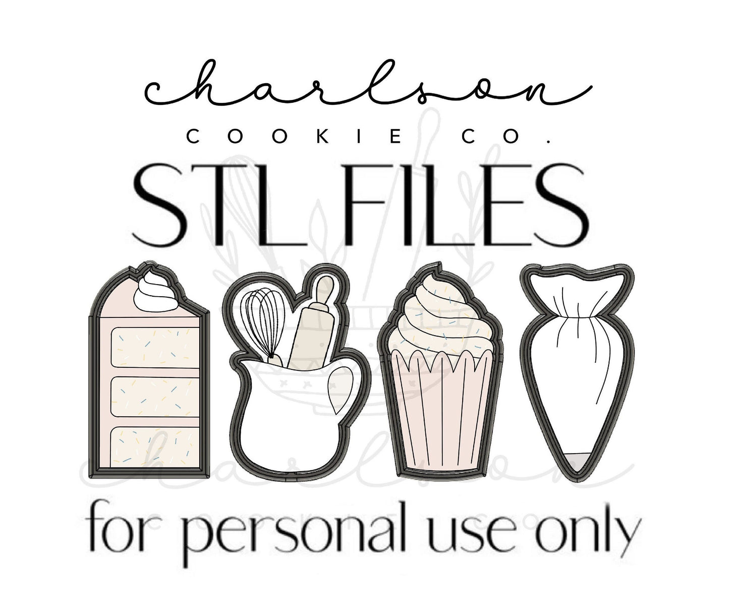 STL files / Baker's 4 cutters set 4" / digital files - personal use only