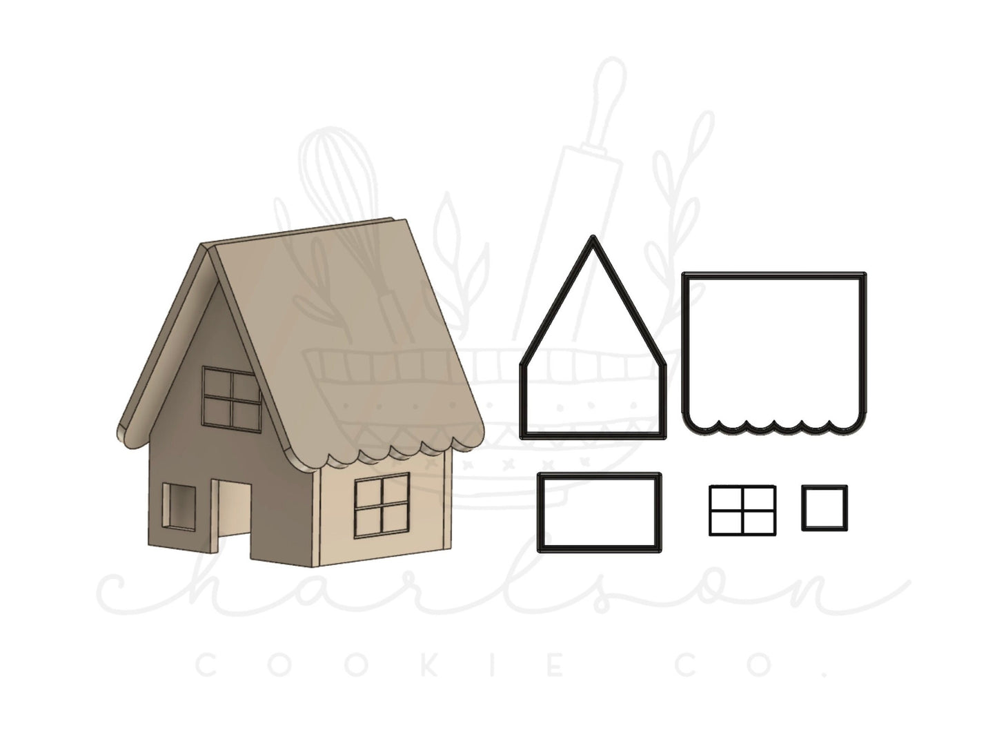 Gingerbread house (build your own) cookie cutter set