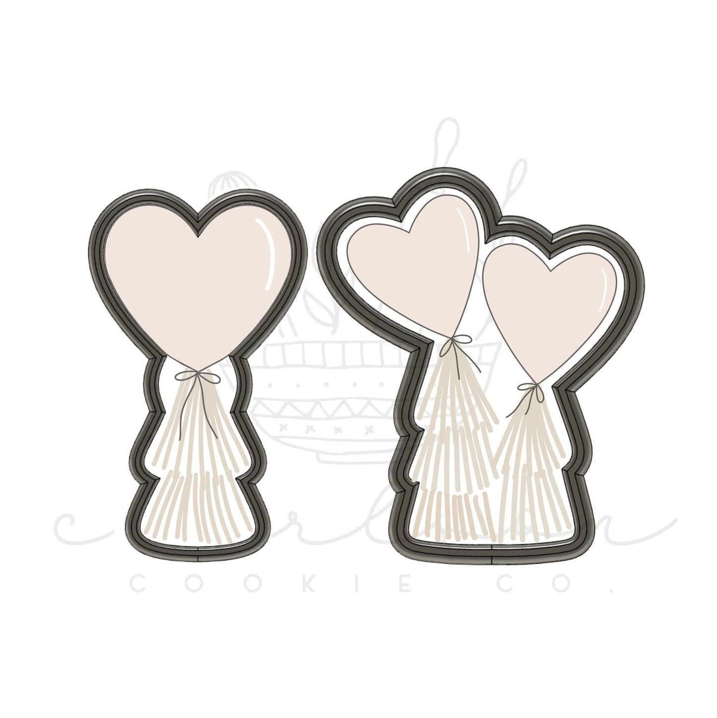 Heart balloon cookie cutter