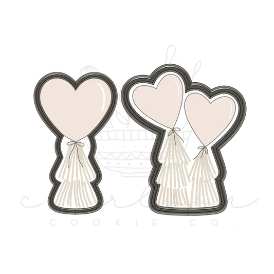 Heart balloon cookie cutter