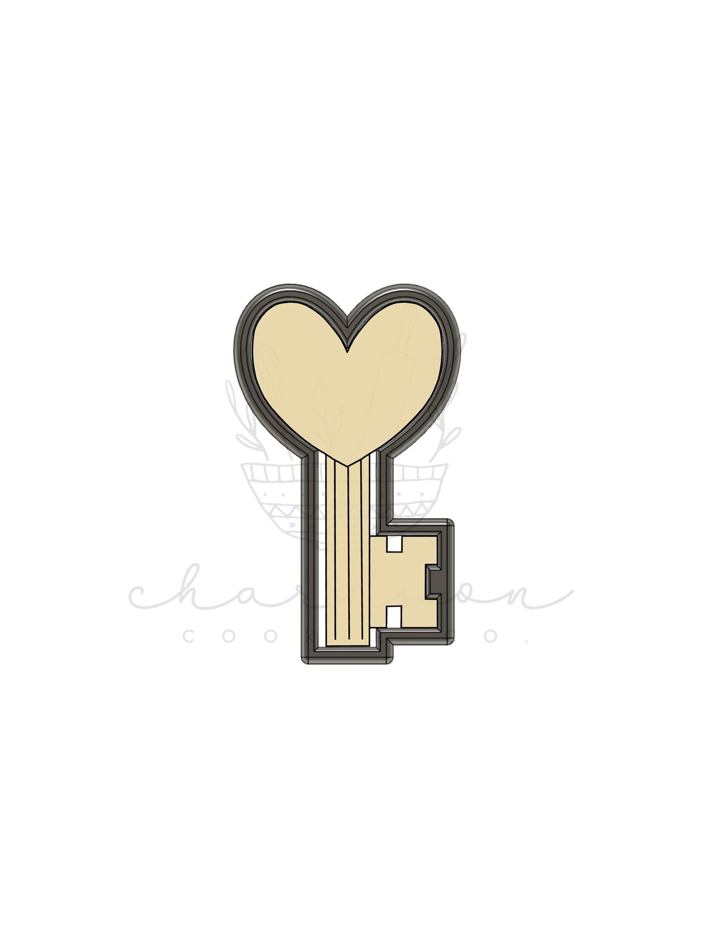 Key (heart) cookie cutter