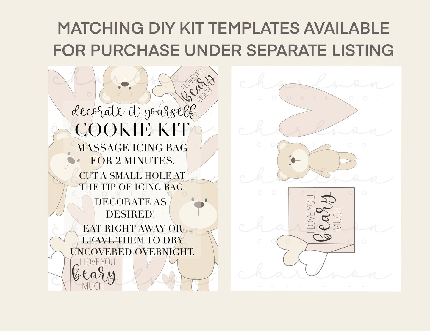 STL files / Valentine's day set C (3pc) cutters set / digital files - personal use only