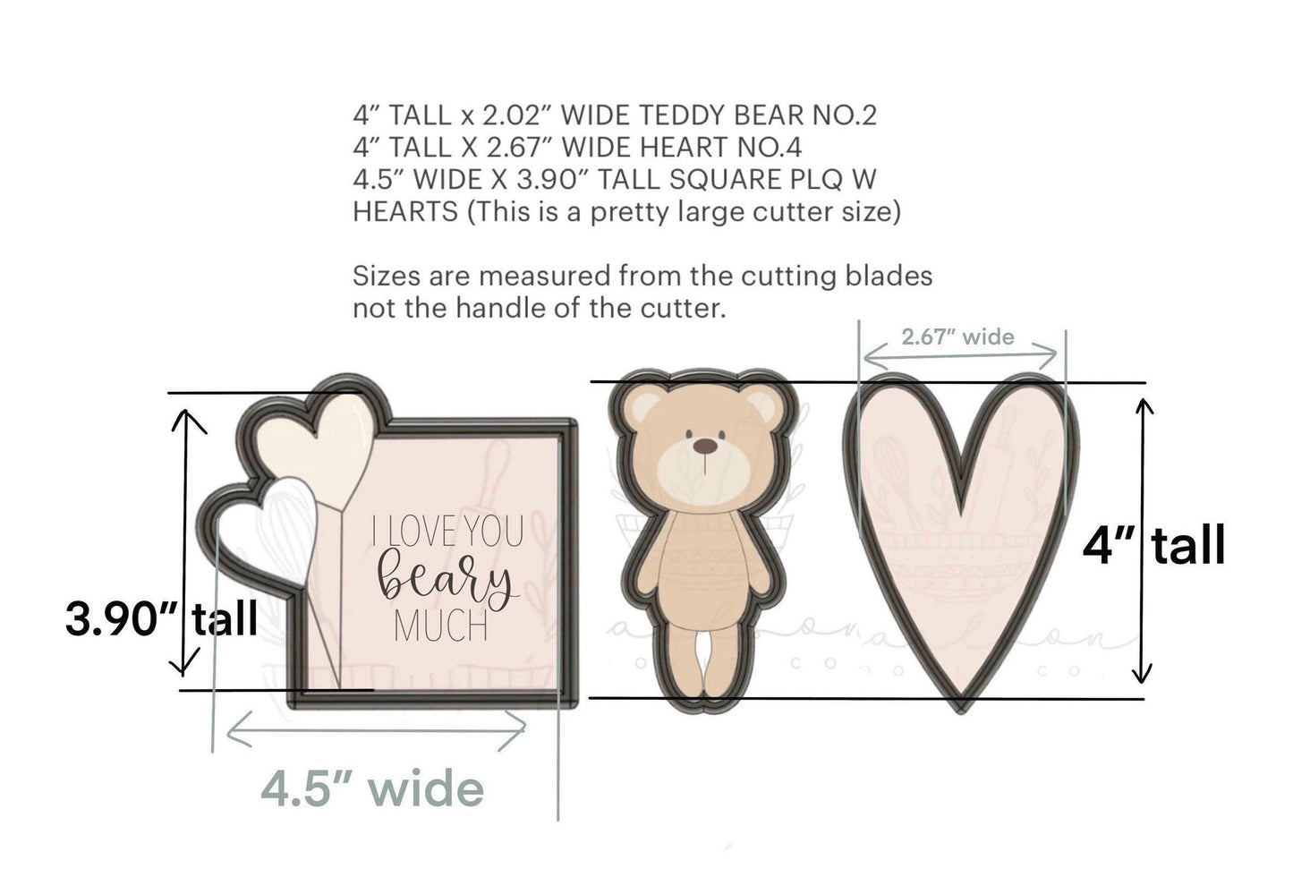 Valentine's Day Set C (3pc) cookie cutters set