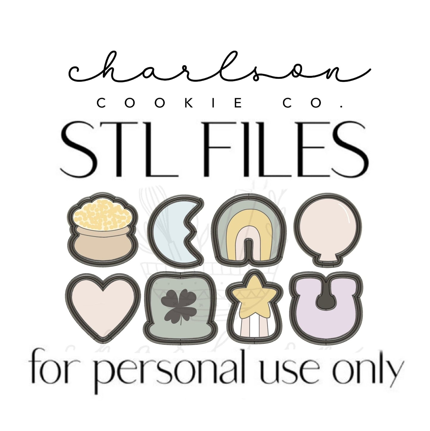 STL files / Charms cookie cutters 8pc set / digital files - personal use only