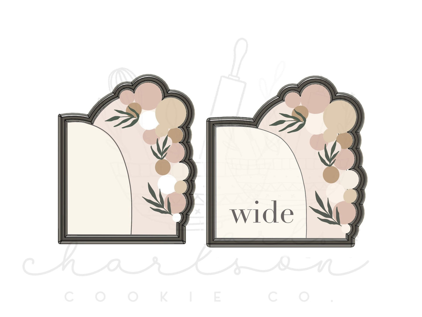 Double half arches with balloons cookie cutter