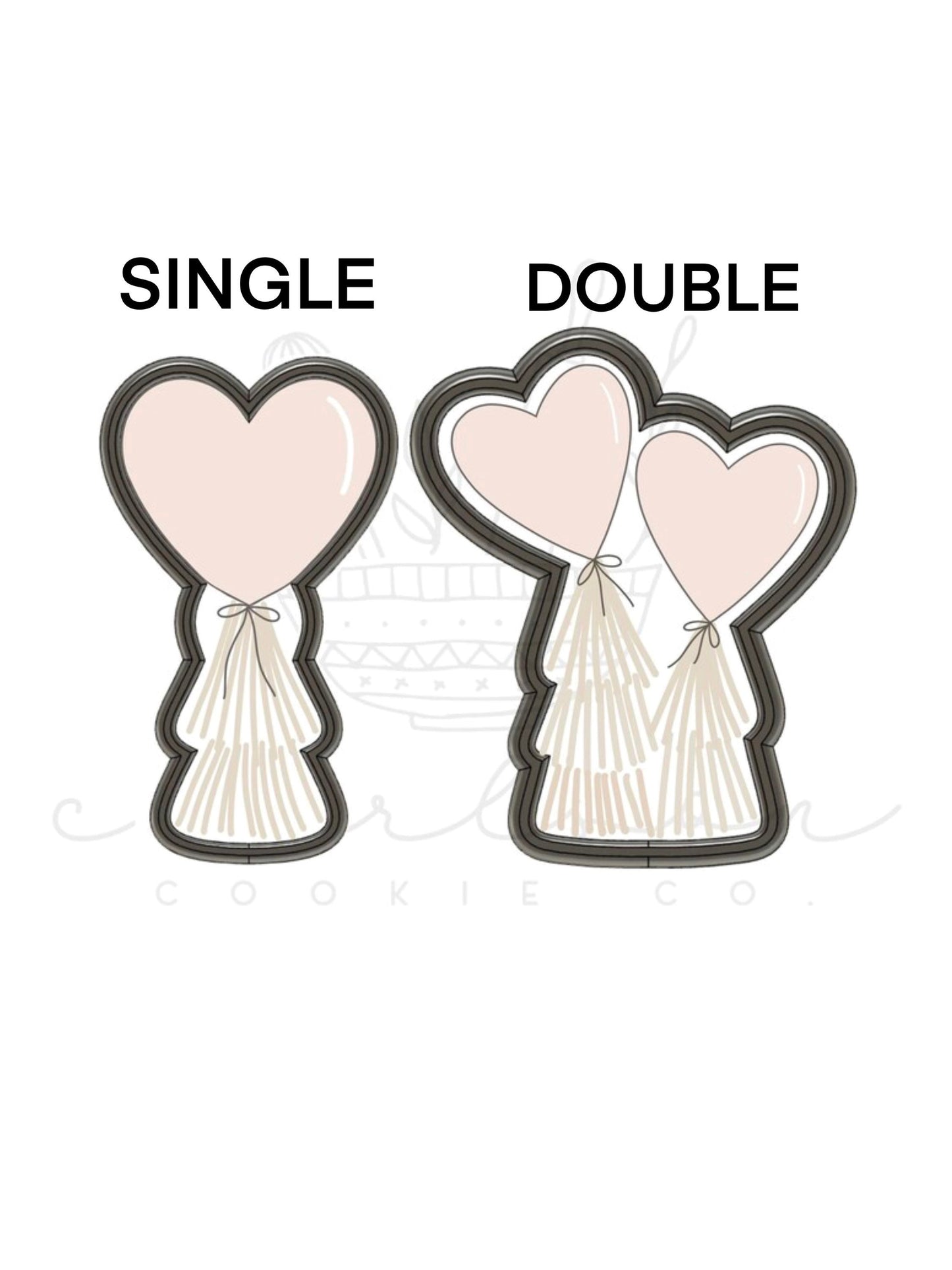 Heart balloon cookie cutter