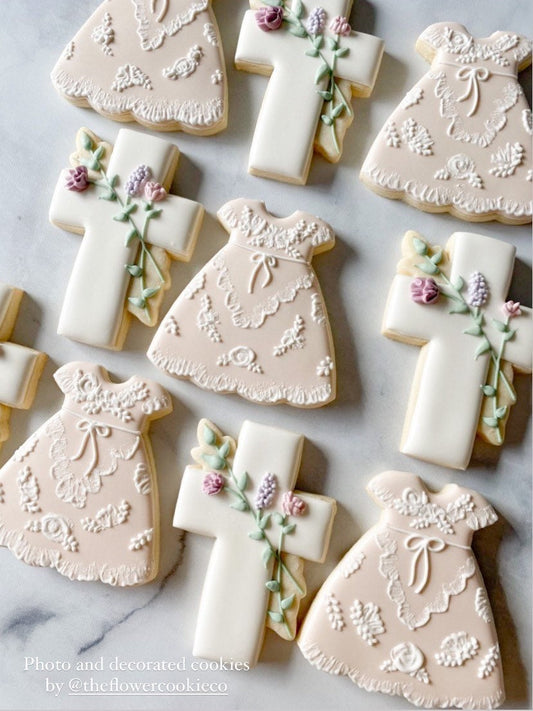 Baptism dress cookie cutter