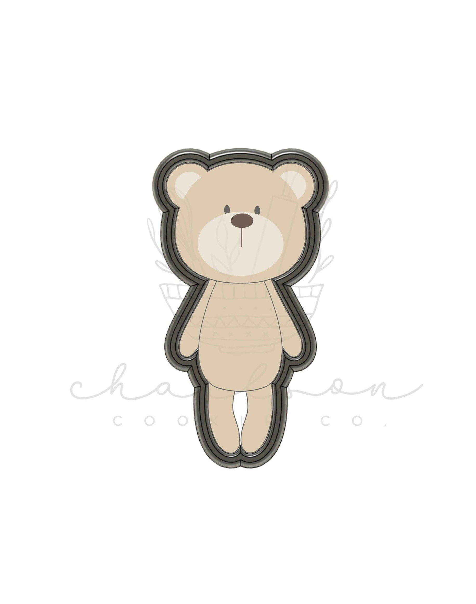 Teddy bear no. 2 cookie cutter – Charlson Cookie Co.