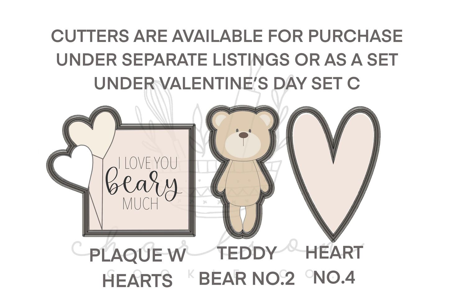 DIY cookie kit (Valentine's day set C print) instruction card (2 files) / Instant digital download
