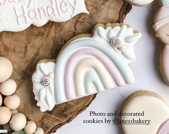 Rainbow with floral no. 1 cookie cutter