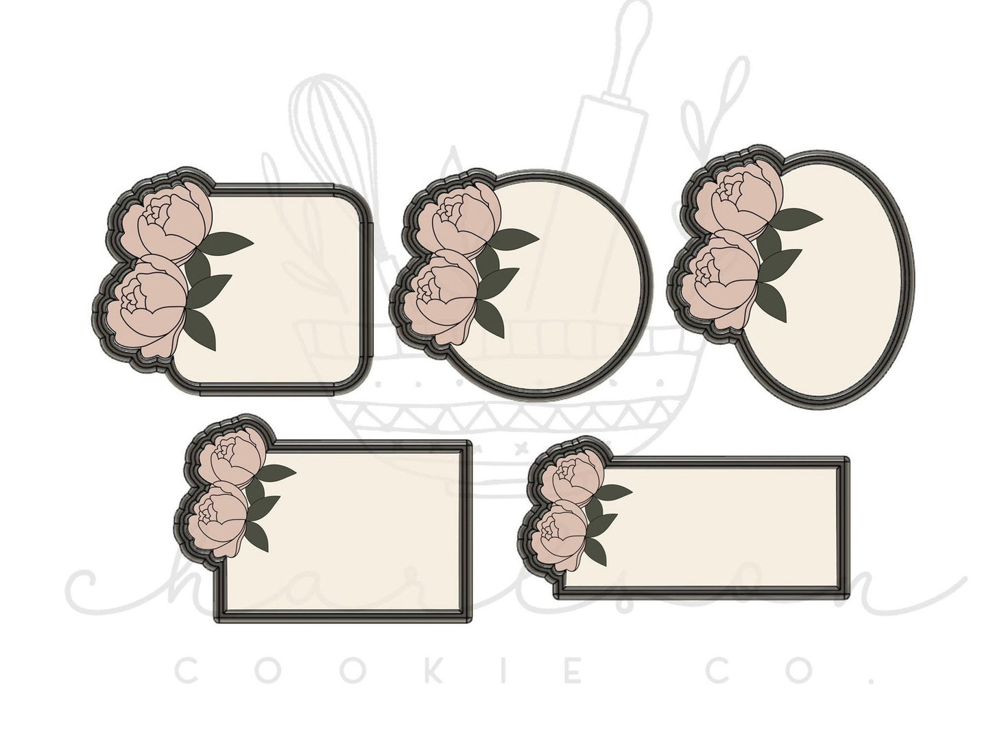 Flower no. 3 plaque cookie cutter
