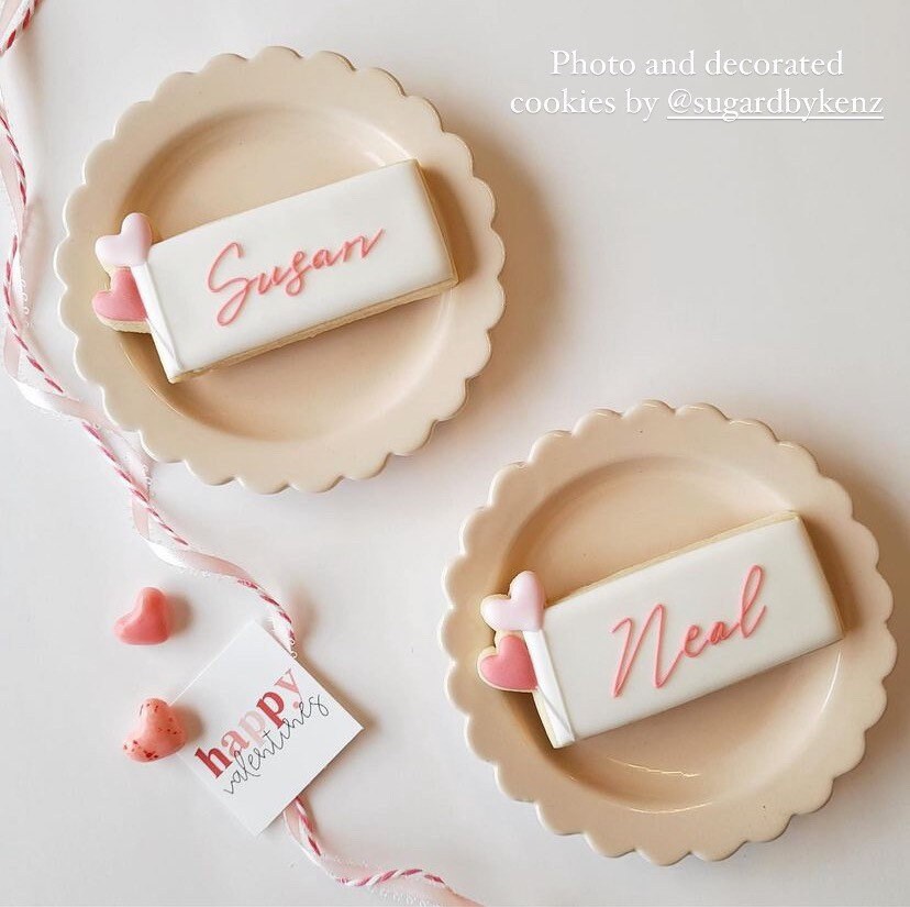 Plaque with hearts cookie cutter