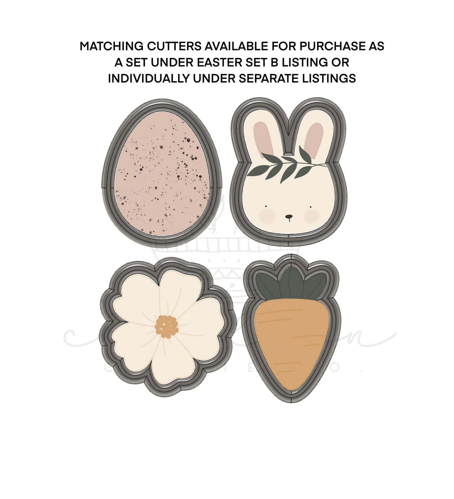 DIY cookie kit (Easter set B pink) instruction card (4 files) / Instant digital download