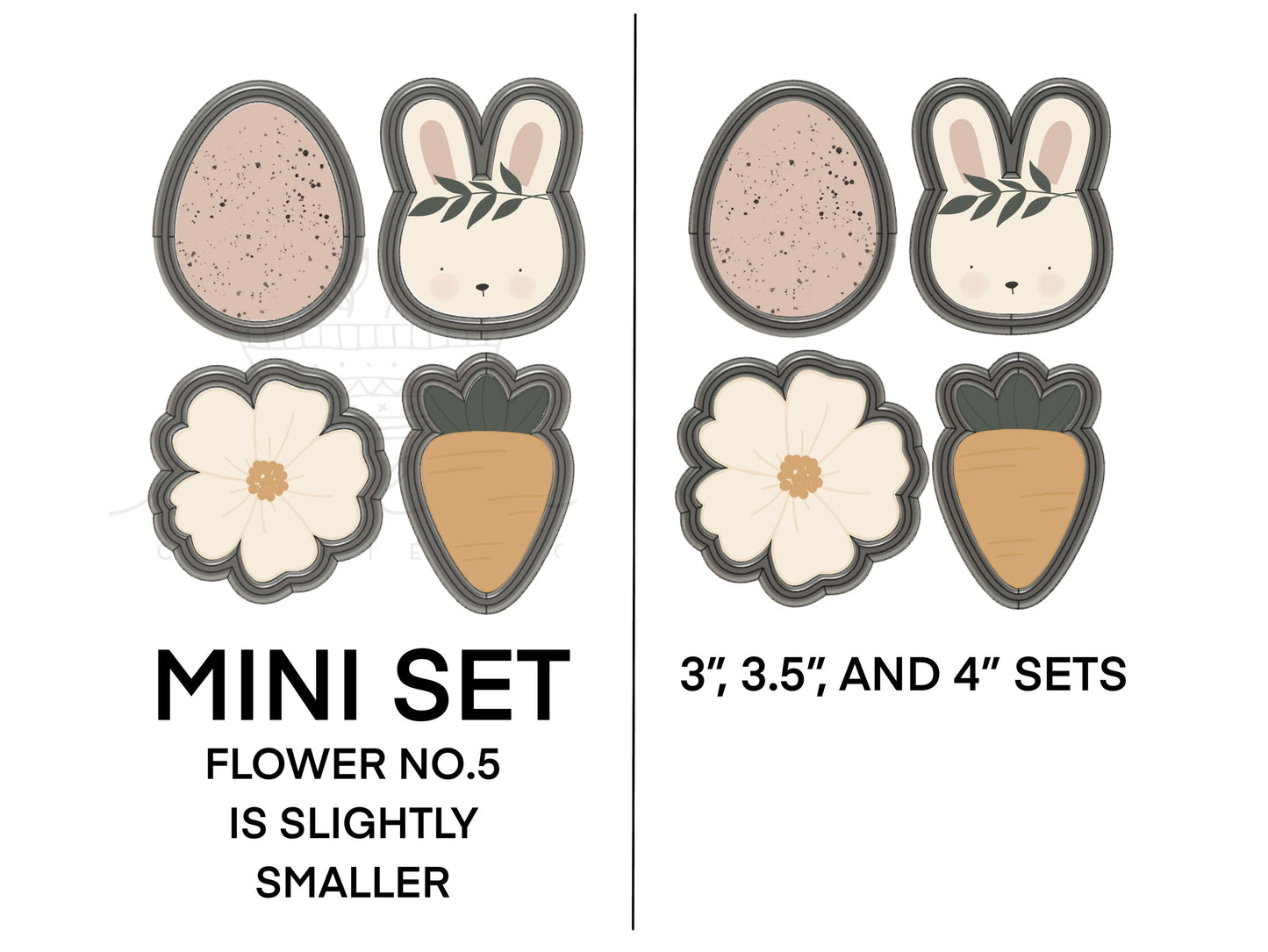 Easter set B (4pc) cookie cutter set