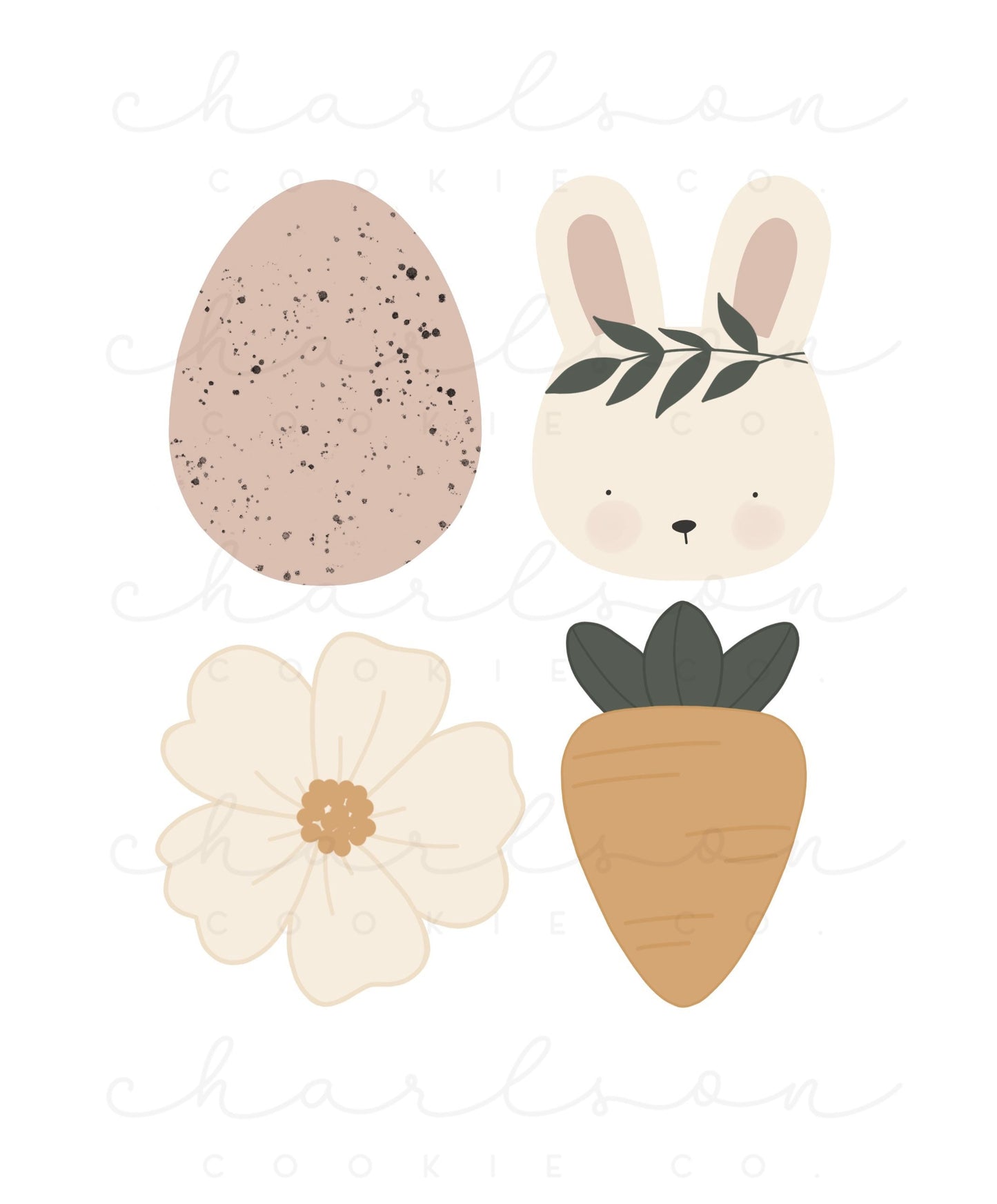 DIY cookie kit (Easter set B pink) instruction card (4 files) / Instant digital download