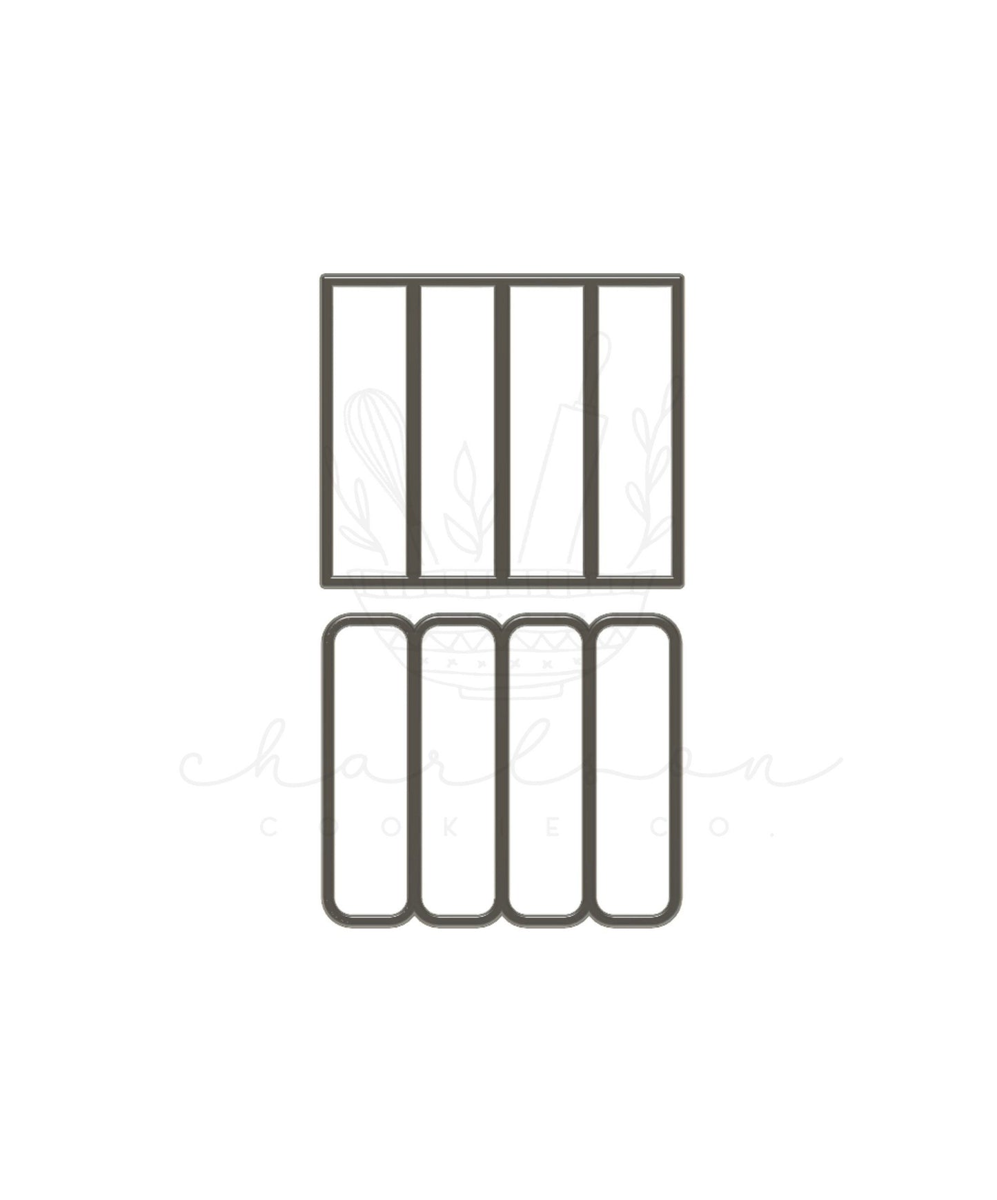 Multi-cutter rectangle cookie cutter