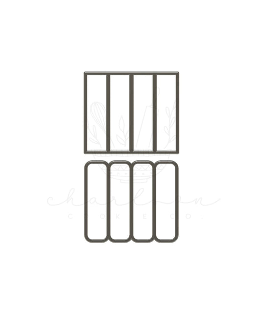 Multi-cutter rectangle cookie cutter