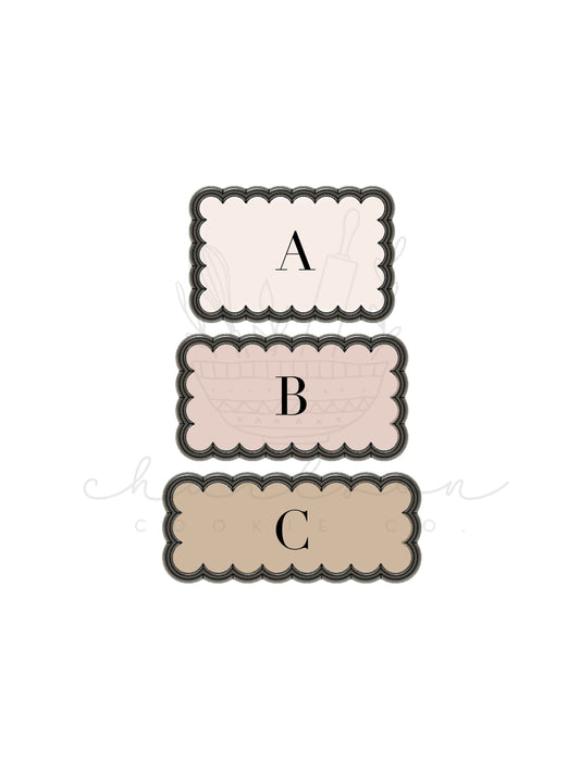 Scalloped rectangle cookie cutter