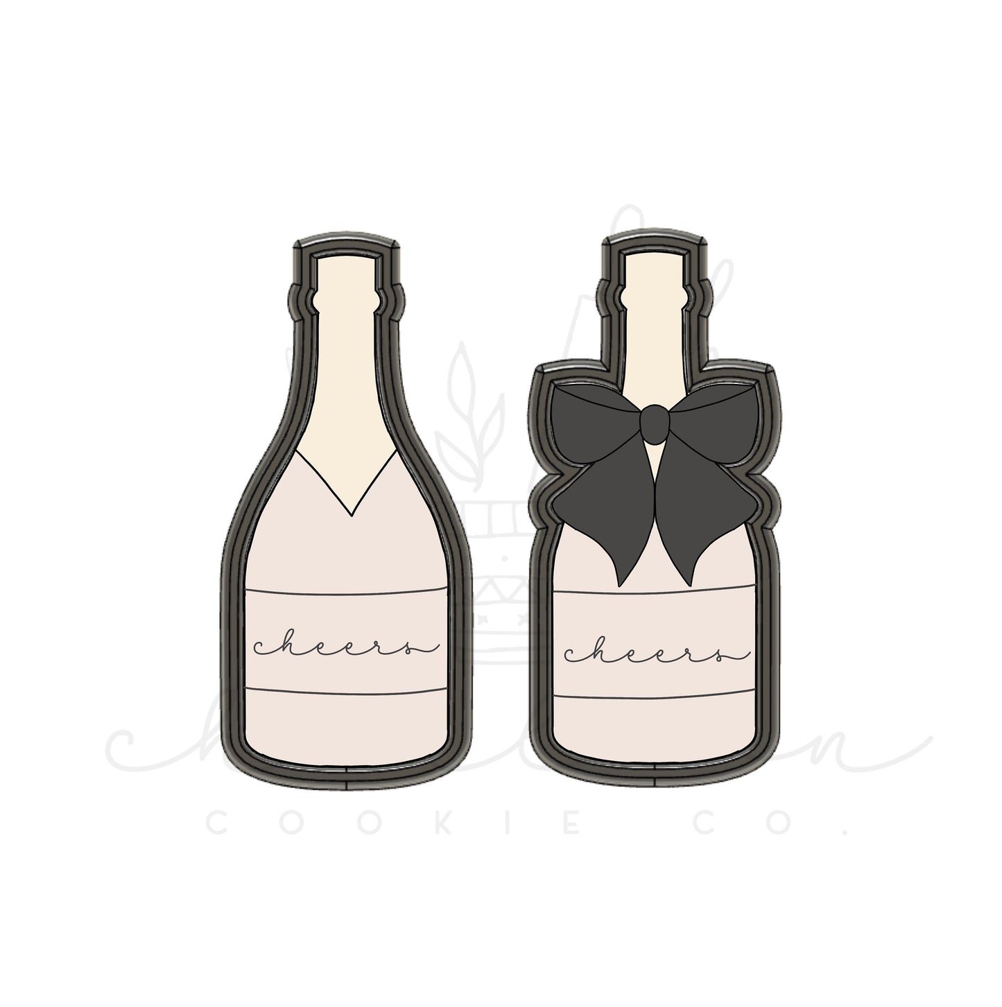 Champagne bottle cookie cutter