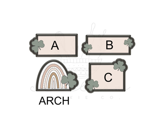 Plaques with shamrocks cookie cutter