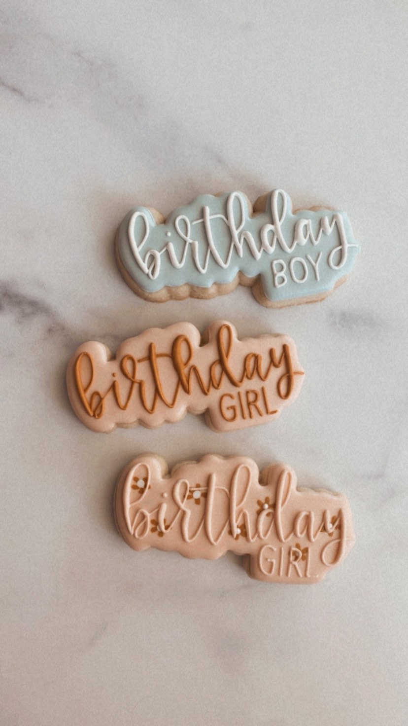 Birthday plaque cookie cutter