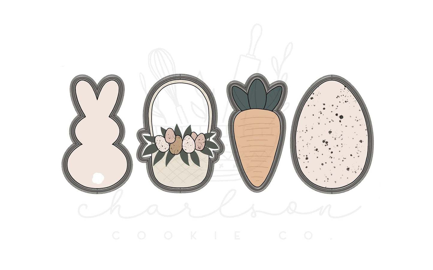 Easter set A 4" cookie cutters set (4pc)