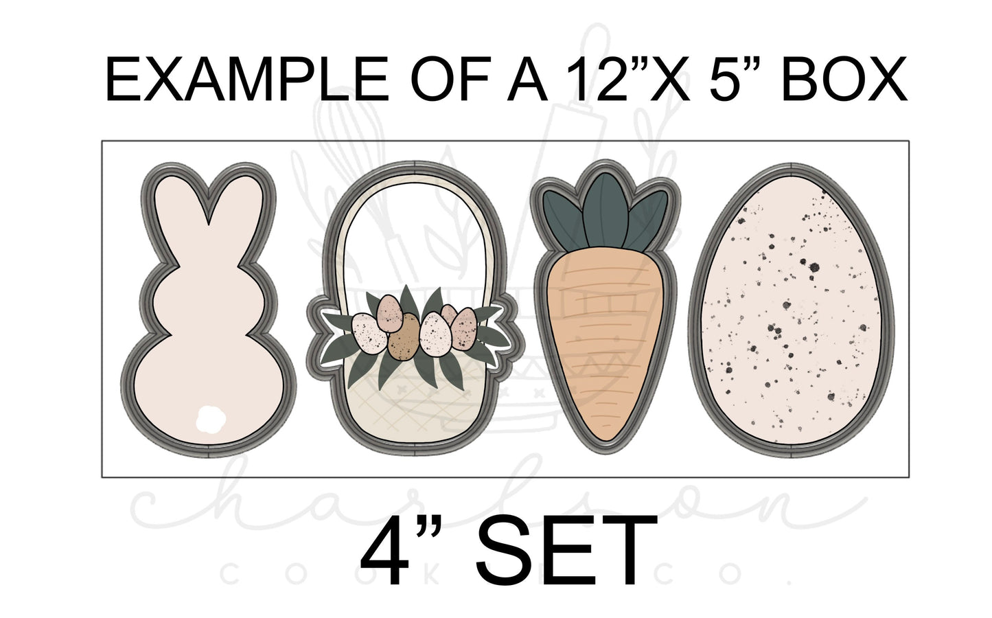 Easter set A 4" cookie cutters set (4pc)
