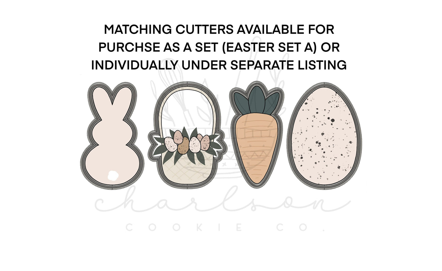 DIY cookie kit (Easter set A print) instruction card (4 files) / Instant digital download