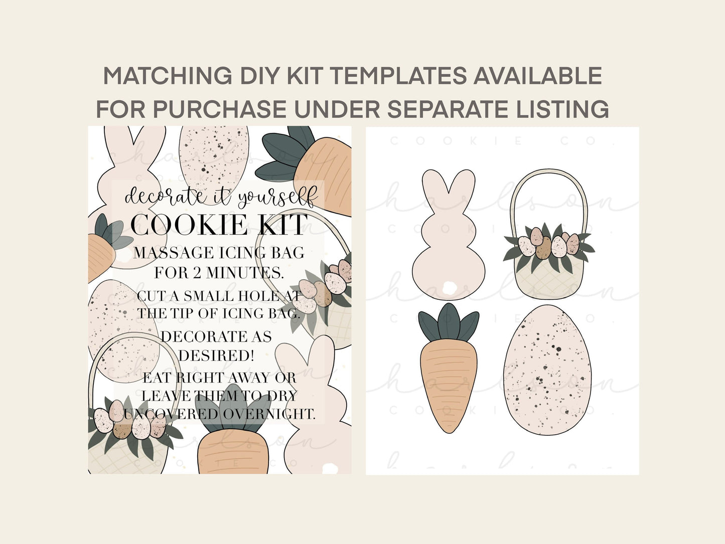 Easter set A 4" cookie cutters set (4pc)