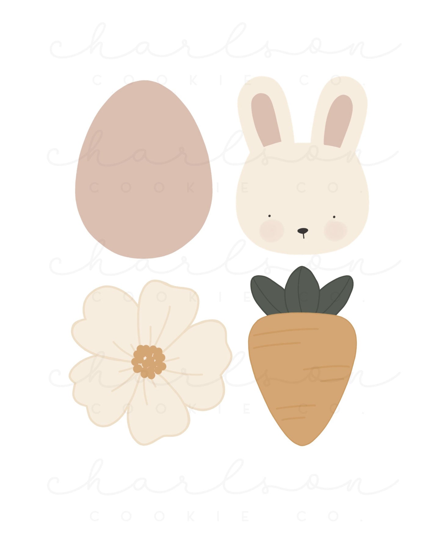DIY cookie kit (Easter set B pink) instruction card (4 files) / Instant digital download