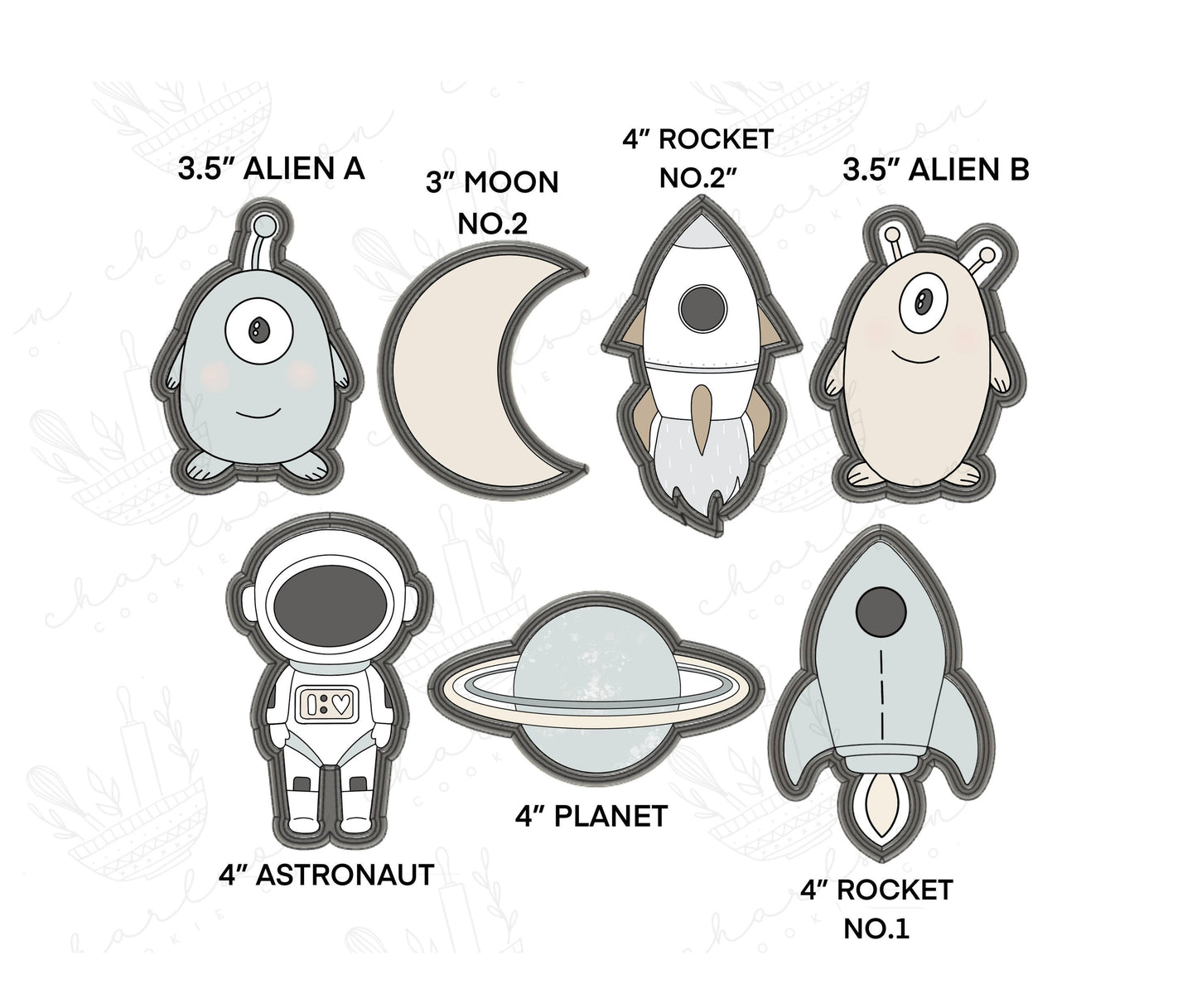 Space theme cookie cutters