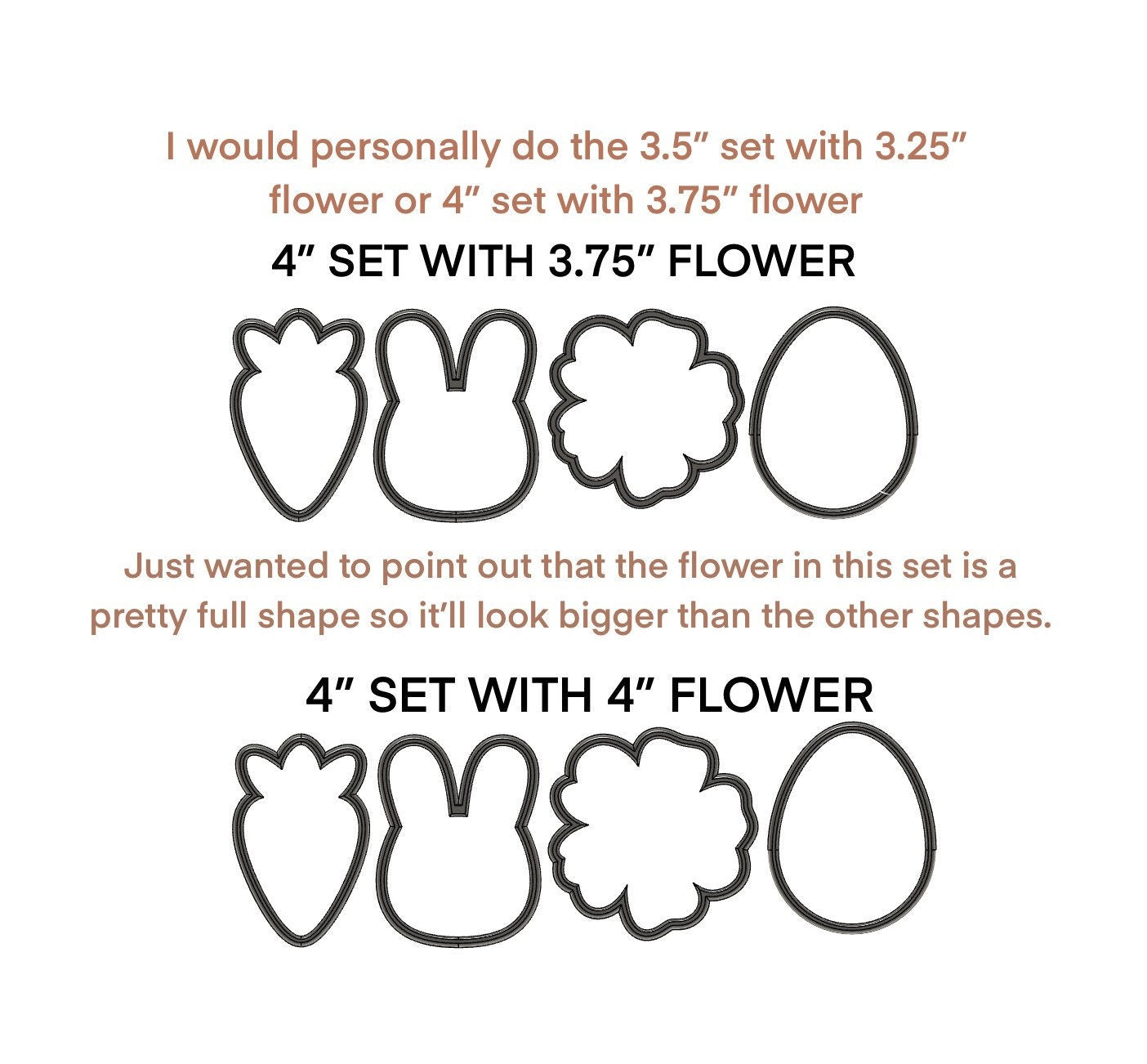 STL files / Easter set B (4pc) cutters set / digital files - personal use only