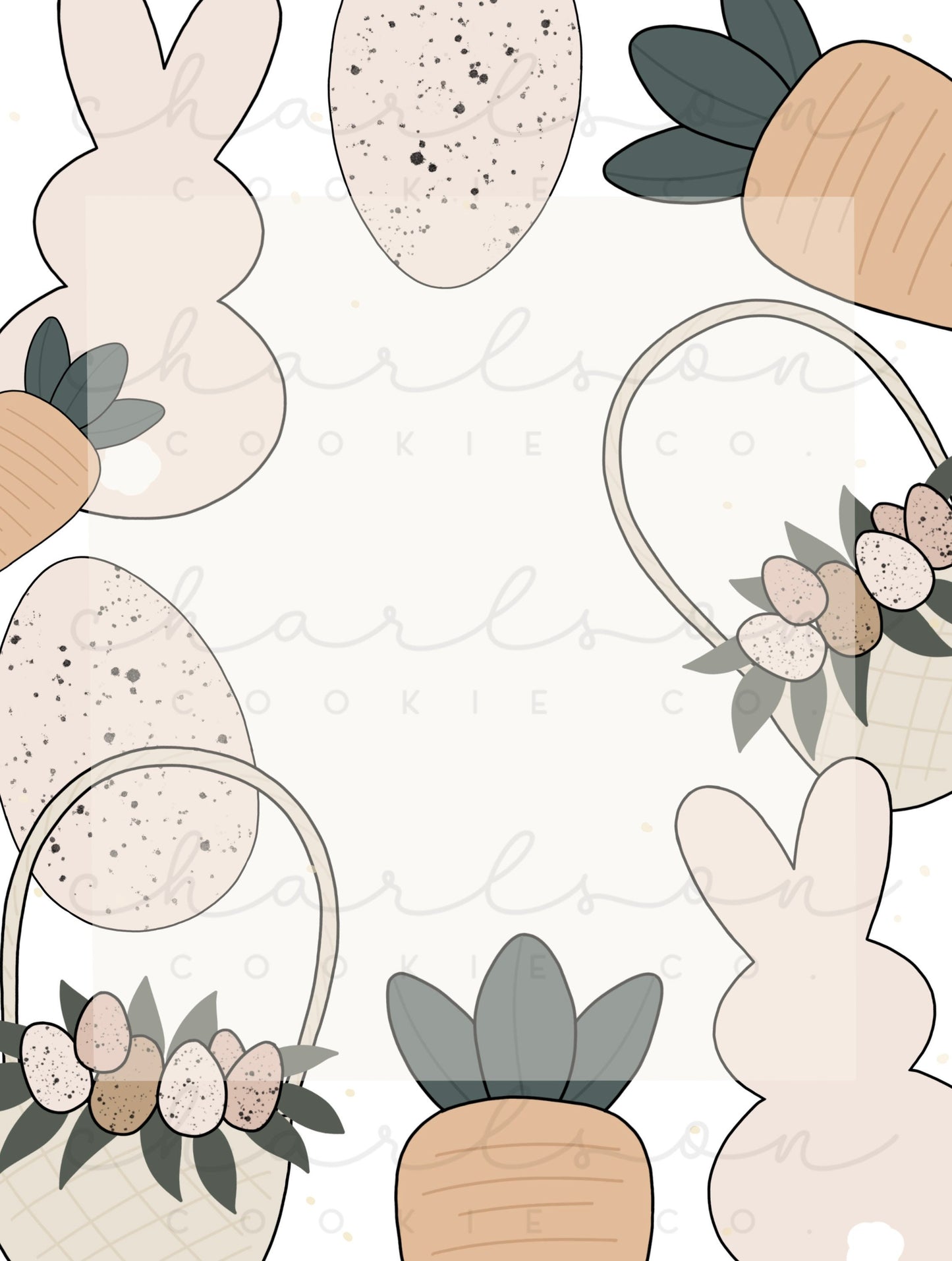 DIY cookie kit (Easter set A print) instruction card (4 files) / Instant digital download
