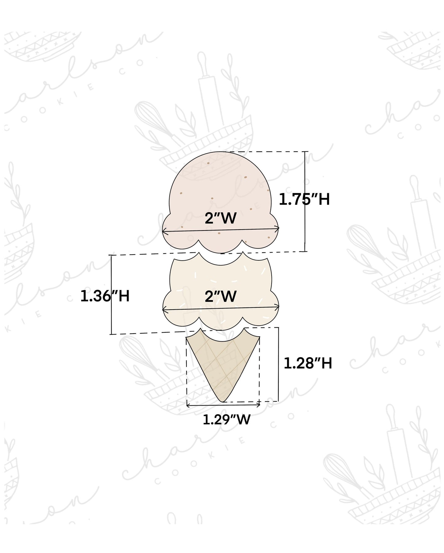 Build your own ice cream set no. 2 (3pc) cookie cutters set