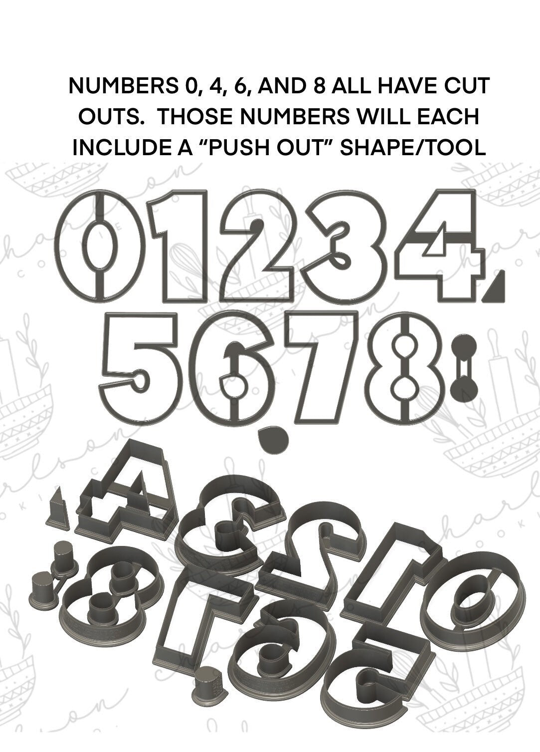Numbers 4" set cookie cutter