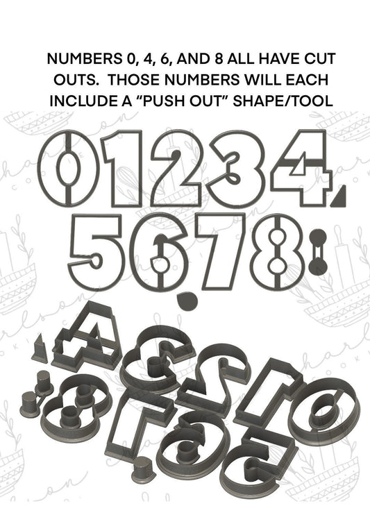 Numbers 3.5" set cookie cutter