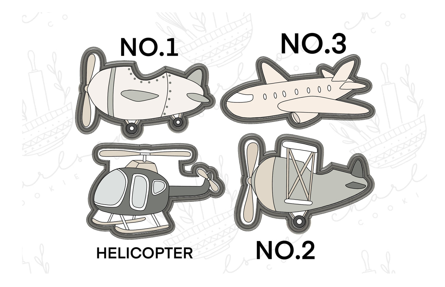 Planes & helicopter cookie cutter