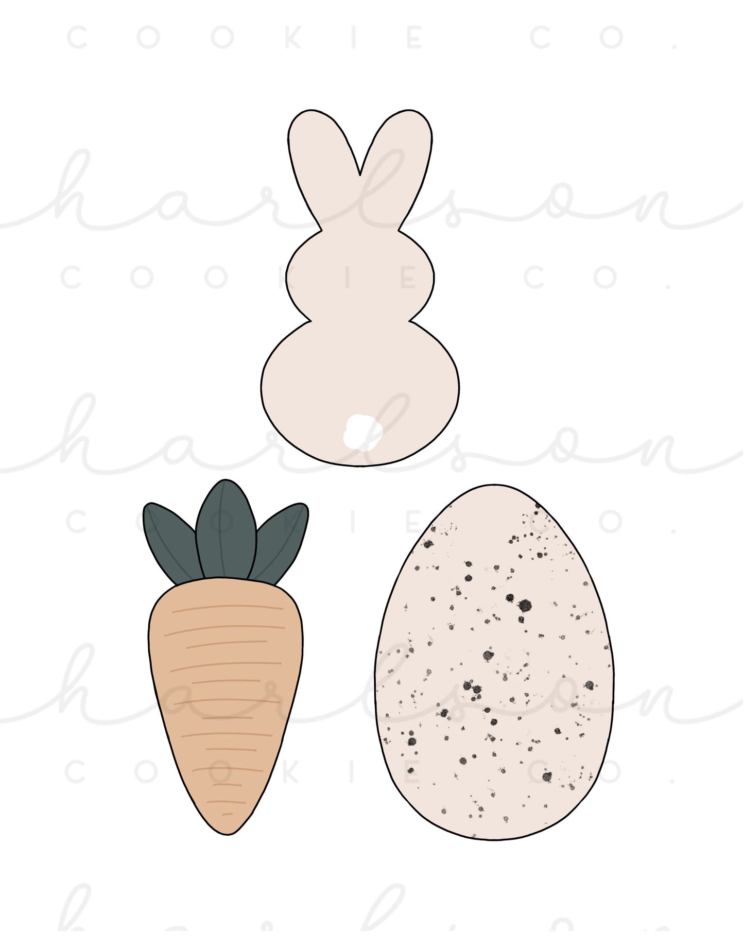 DIY cookie kit (Easter set A print) instruction card (4 files) / Instant digital download