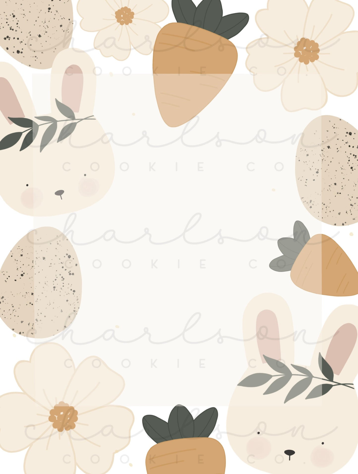 DIY cookie kit (Easter set B tan) instruction card (4 files) / Instant digital download